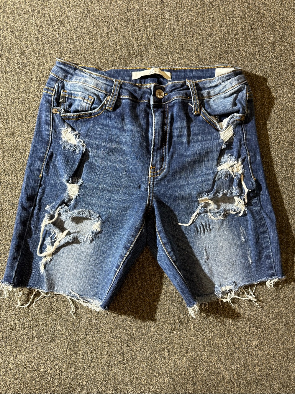 Kancan Distressed Women's Denim cutoff Shorts - Blue